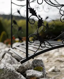 Kvetináče a truhlíky Dekoratívny záhradný mostík, čierny kov, RENAL