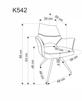 Stoličky Otočné jedálenské kreslo K542 Halmar Zelená