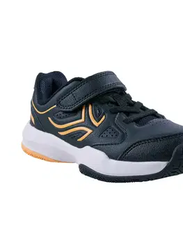 detské tenisky Detská tenisová obuv TS530 na suchý zips čierna