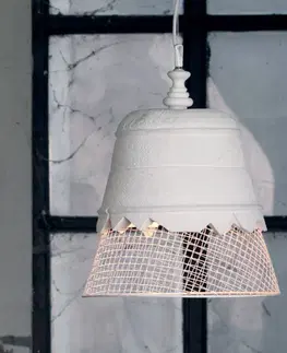 Závesné svietidlá Karman Karman Domenica sadrová závesná lampa biela 35 cm
