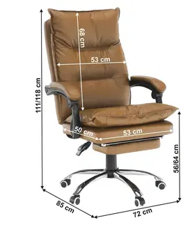 Kancelárske stoličky KONDELA Drake kancelárske kreslo s podrúčkami hnedá / chróm