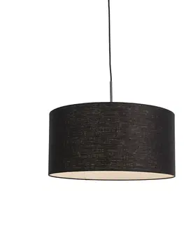Zavesne lampy Moderná závesná lampa čierna s čiernym tienidlom 50 cm - Combi 1