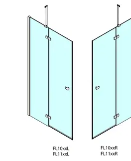 Sprchové dvere POLYSAN - FORTIS obdĺžniková sprchová zástena 800x1300 rohový vstup FL1080LFL1113R