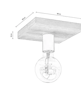 Stropné svietidlá Envostar Envostar Lobo stropné svietidlo 1fl. borovica orech