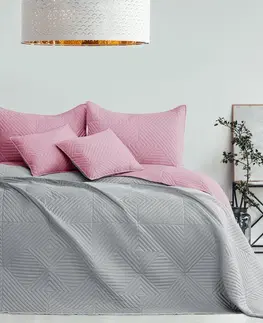 Prikrývky na spanie AmeliaHome Prehoz na posteľ Softa palepink - pearlsilver, 220 x 240