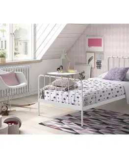 Klasické detské postele Kovová Posteľ Alice Biela 90x200 Cm
