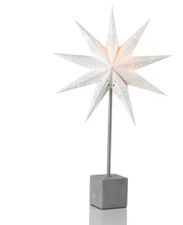 Vianočné svetelné hviezdy Markslöjd Hviezda Hard ako stolná lampa, výška 58 cm, biela