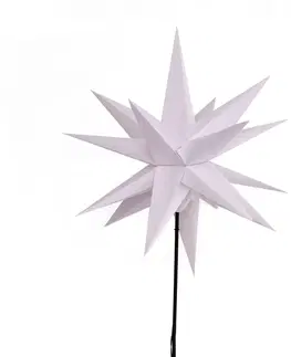 Vianočné svetelné hviezdy STERNTALER LED hviezda exteriér, hrot do zeme, Ø 55 cm, biela