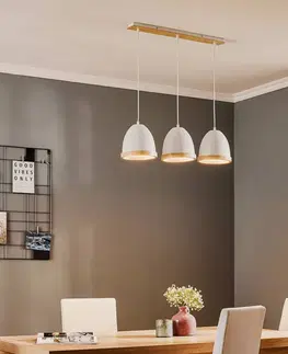 Závesné svietidlá Eko-Light Závesná lampa Studio drevený dekór 3-pl biela