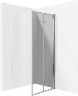 Sprchovacie kúty DEANTE - Kerria plus chróm - Sprchové dvere bez stenového profilu, systém Kerria Plus, 70 cm - skladacia KTSX047P