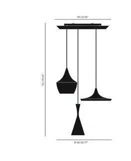 Závesné svietidlá Tom Dixon Tom Dixon Beat Trio Round závesné 3pl čierna