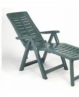 Záhradné stoličky a kreslá Kinekus Kreslo ARIZONA zelené s podnožou