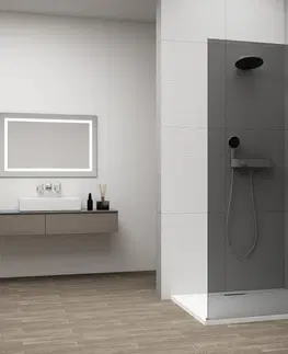 Sprchové dvere POLYSAN - ESCA CHROME jednodielna sprchová zástena na inštaláciu k stene, dymové sklo, 700 mm ES1270-01