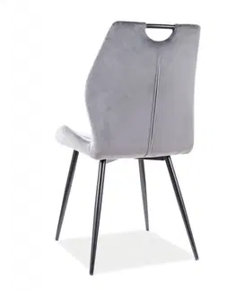 Jedálenské stoličky a kreslá Jedálenská stolička ARCO VELVET Signal Čierna
