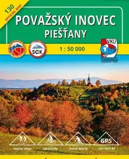 Turistika, skaly Považský Inovec - Piešťany - TM 130, 1: 50 000