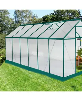 Záhradné skleníky Záhradný skleník, polykarbonát, 190x371x205 cm, BURIO