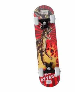 Interaktívne hračky Acra Skateboard detský dinosaurus, červený