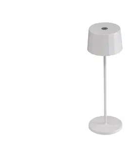 Exteriérové osvetlenie Kettlight stolová lampa biela