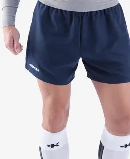 nohavice Šortky na rugby R100 pre dospelých s vreckami modré
