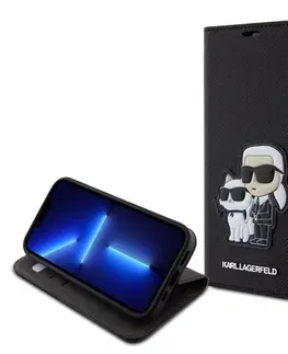 Puzdrá na mobilné telefóny Puzdro Karl Lagerfeld PU Saffiano Karl and Choupette NFT Book pre Apple iPhone 15 Pro, čierne 57983116714