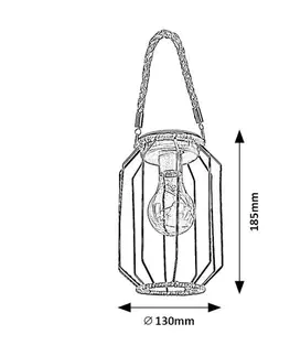 Záhradné lampy Rabalux 77046 solárny závesný LED lampáš Sluis