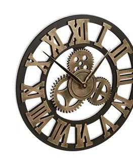 Hodiny Nástenné hodiny s ozubenými kolieskami RD7636, 40 cm, zlatá