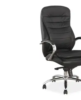 Kancelárske stoličky Signal Kancelárska stolička Q-154 čierna koža / ekokoža