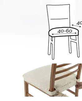 Stoličky Poťah elastický na sedák stoličky, MARTIN, béžový, komplet 2 ks,