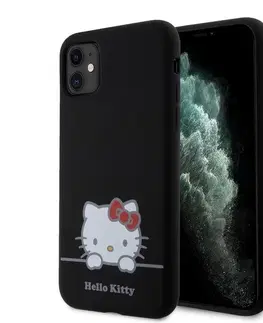 Puzdrá na mobilné telefóny Zadný kryt Hello Kitty Liquid Silicone Daydreaming Logo pre Apple iPhone 11, čierne 57983116909
