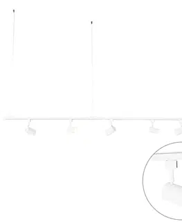 Kolajnicove svietidla Moderná závesná koľajnica s 5 reflektormi biela 1-fázová - Ikonická Jeana