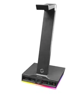 Slúchadlá Speedlink Excello Illuminated Headset Stand, 3-Port USB 2.0 Hub, integrated Soundcard, black SL-800910-BK