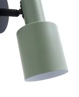 Bodové svetlá Lindby Nástenný reflektor Lindby Ovelia, zelená/čierna