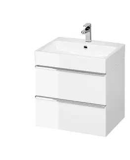 Kúpeľňa CERSANIT - SET B609 VIRGO 60, biela (umývadlo + skrinka), chrómové úchyty S801-429