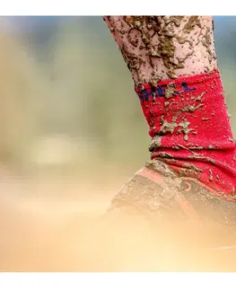 Pánske ponožky Nepremokavé ponožky DexShell Hytherm PRO Tangelo Red Stripe - L