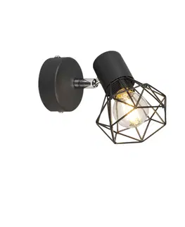 Nastenne lampy Art Deco bodová čierna otočná a sklopná - Mosh