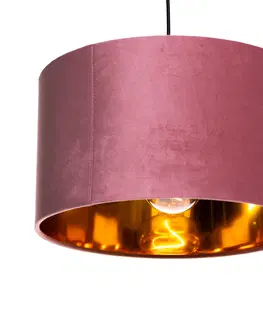 Zavesne lampy Moderné závesné svietidlo ružové so zlatom 40 cm - Rosalina