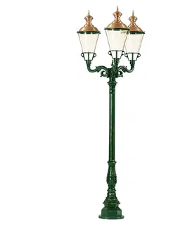 Verejné osvetlenie K.S. Verlichting Troj-plameňový svietnik Parijs, zelený