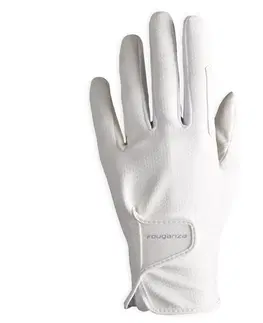 rukavice Dámske jazdecké rukavice 500 biele