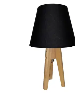 Lampy  Stolná lampa CONE 1xE27/60W/230V borovica čierna 