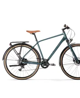 bicykle Mestský bicykel LD 900 na dlhé trasy s vysokým rámom modrozelený