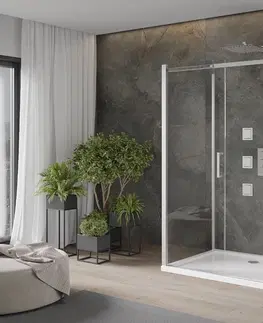 Vane MEXEN/S - OMEGA sprchovací kút 3-stenný 120x100 cm, transparent, chróm + vanička vrátane sifónu 825-120-100-01-00-3s-4010