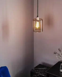 Závesné svietidlá Solbika Lighting Závesné svietidlo Soda s dymovo sivým skleneným tienidlom Ø 15 cm