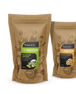 Športová výživa Protein & Co. TRIPROTEIN 500 g -  akcia 2 + 1 zdarma Zvoľ príchuť: Chocolate brownie, Zvoľ príchuť 3: Chocolate brownie, PRÍCHUŤ: Chocolate brownie