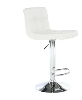 Barové stoličky KONDELA Kandy New barová stolička biela / chróm