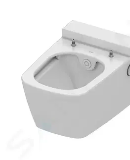 Záchody GEBERIT - Duofix Modul na závesné WC s tlačidlom Sigma01, lesklý chróm + Tece One - sprchovacia toaleta a doska, Rimless, SoftClose 111.355.00.5 NT2
