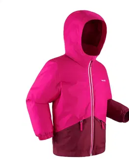 bundy a vesty Detská lyžiarska hrejivá a nepremokavá bunda 100 ružová