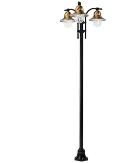 Verejné osvetlenie K.S. Verlichting 3-plameňové stĺpové svietidlo Toscane čierne