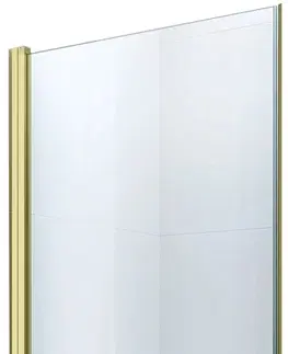 Sprchovacie kúty MEXEN - Pretoria sprchové dvere krídlové 80 cm, transparent, zlatý sa stenovým profilom 852-080-000-50-00