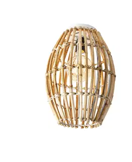 Stropne svietidla Vidiecke stropné svietidlo bambusové s bielou - Canna Capsule