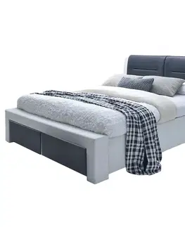 Dvojlôžkové postele Posteľ Cassandra-S 160 biela-čierna